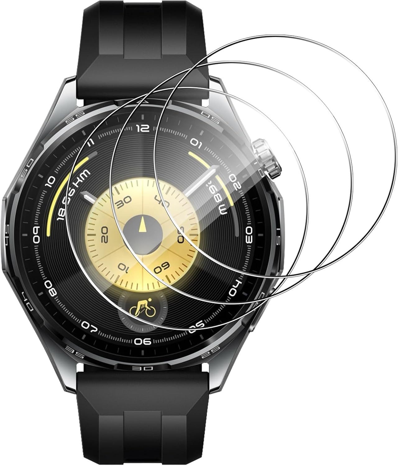 MSM Displayschutzglas 3X Schutzglas für Huawei Watch GT6 46 mm Panzerfolie Full 9H