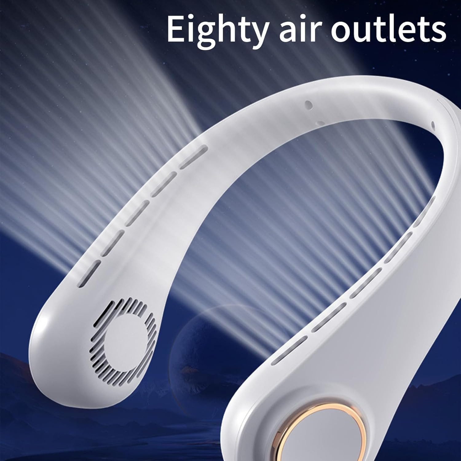 FELIXLEO Mini USB-Ventilator Wearable Bladeless Nackenventilator 720° Luft 5Stufen Grün.