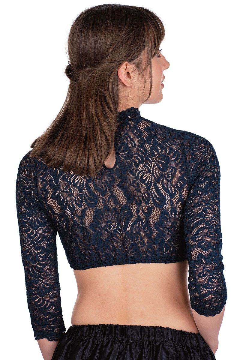 Spieth & Wensky Dirndlbluse Dirndlbluse - AMSTERDAM - dunkelblau, dunkelrot günstig online kaufen