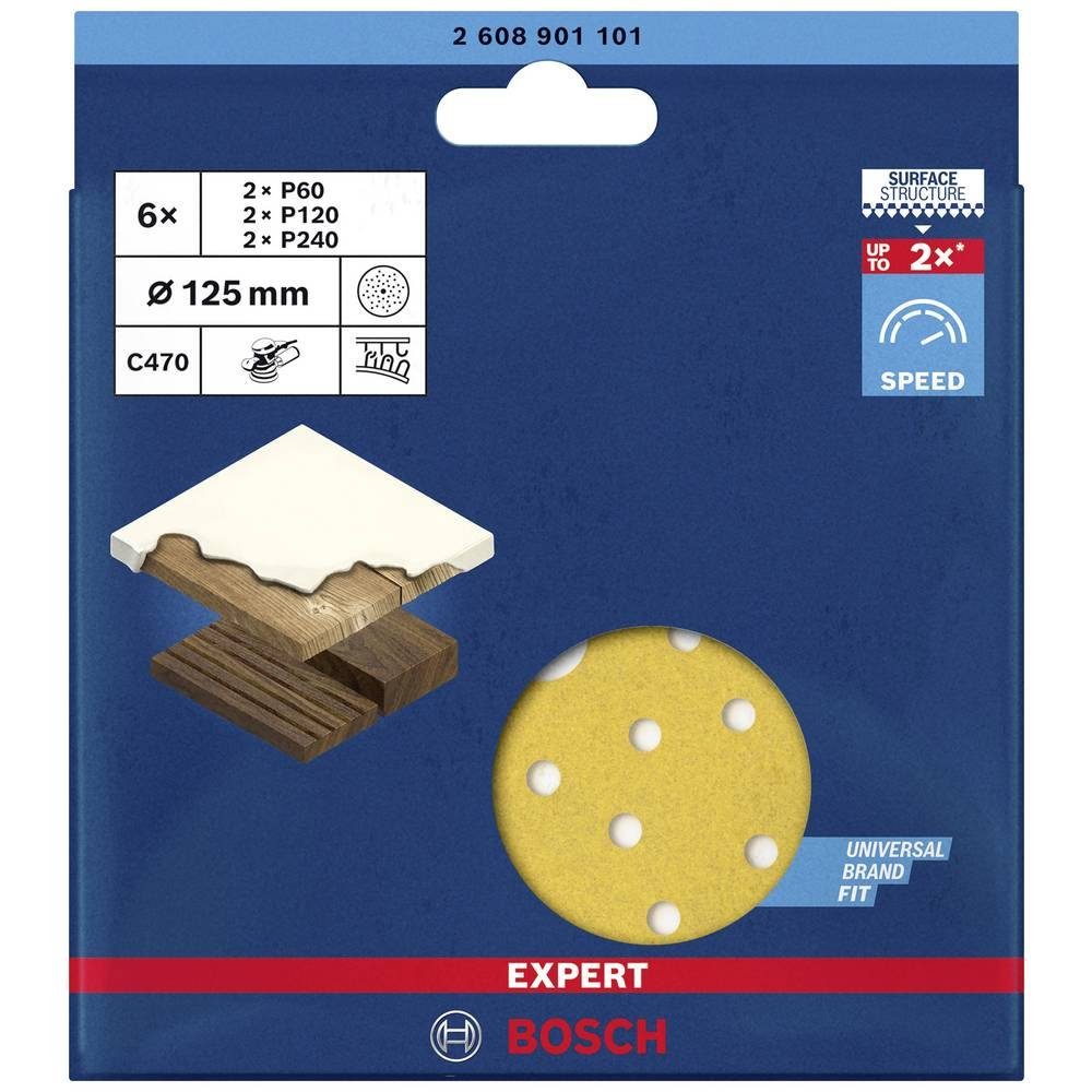 BOSCH Schleifpapier Schleifpapier-Set für Exzenterschleifer, 125 mm, günstig online kaufen