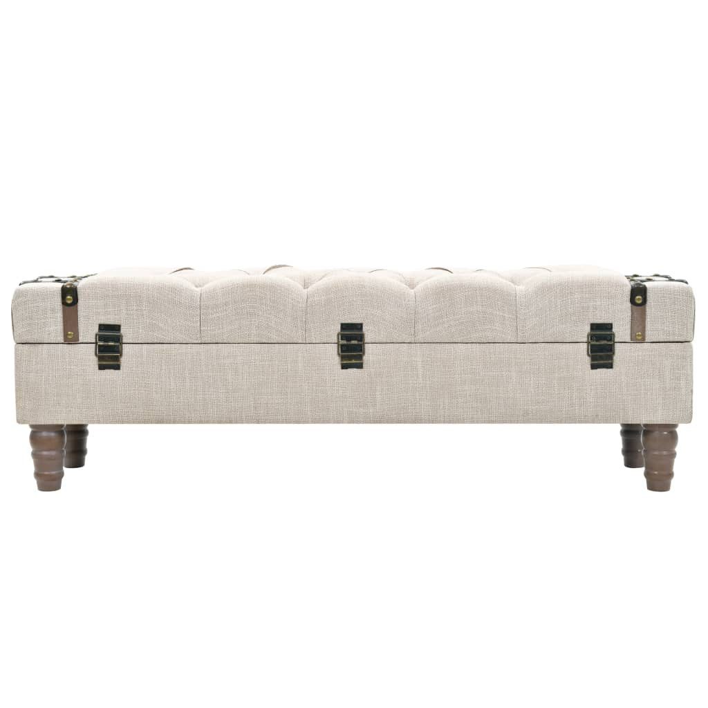 vidaXL Sitzbank Aufbewahrungsbank Massivholz und Stahl 111 x 34 x 37 cm