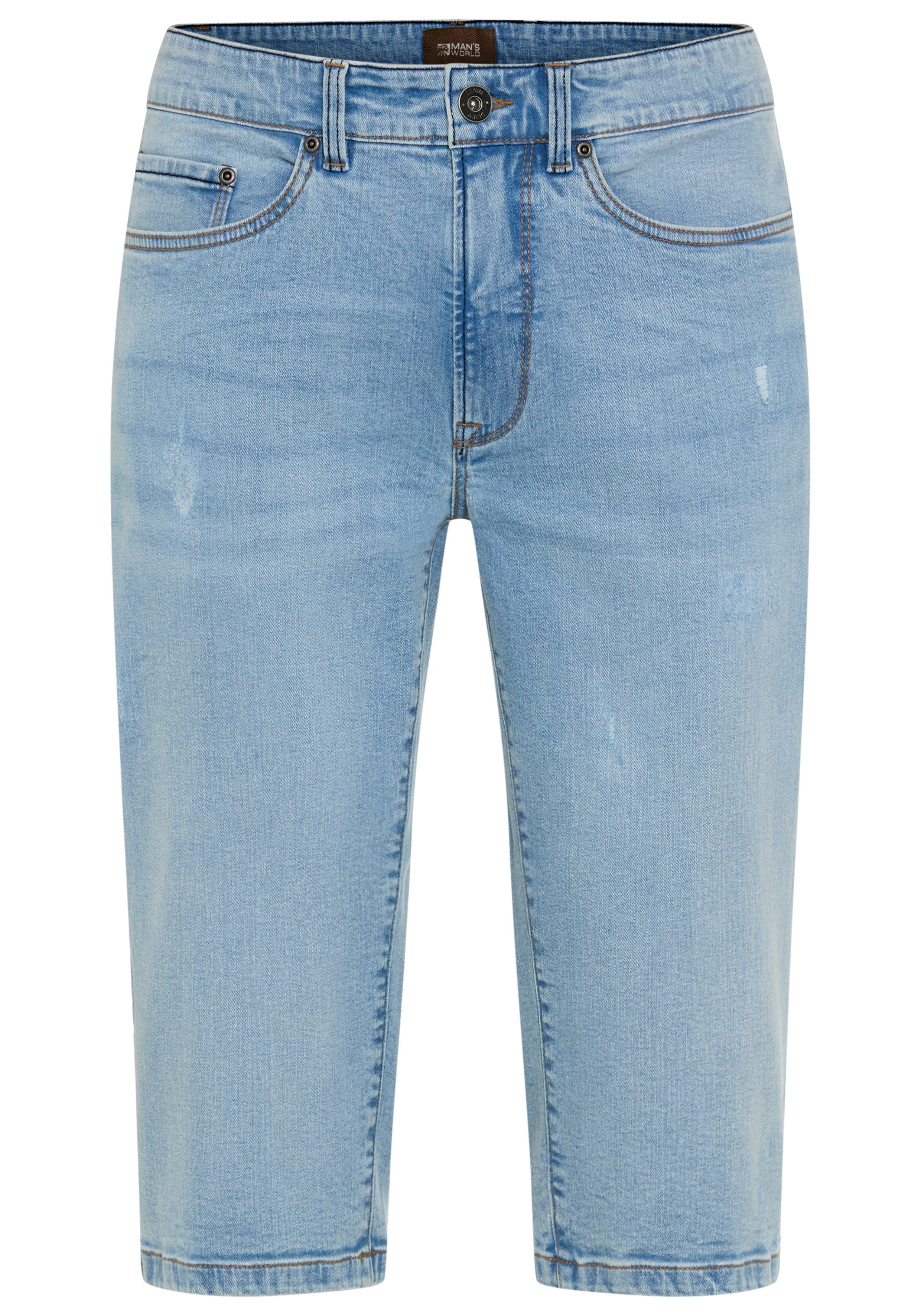 Man's World Plus Jeansbermudas gerade geschnittenes Bein, normale Leibhöhe, Regular-Fit