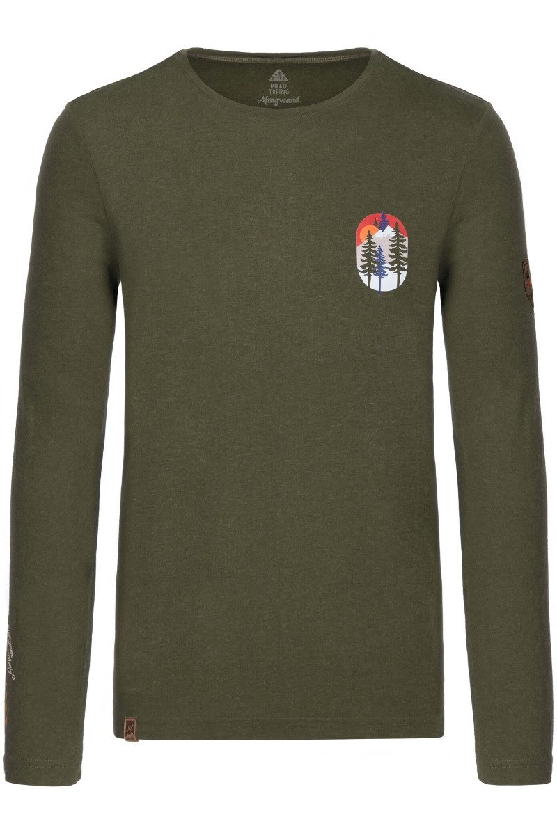 Almgwand Strickpullover Longsleeve Herren - FILMOORALM - olivgrün