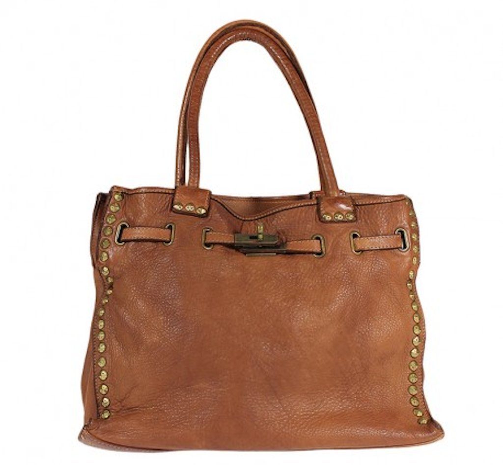 Handtasche Isa Ledertasche Business Shopper Nieten