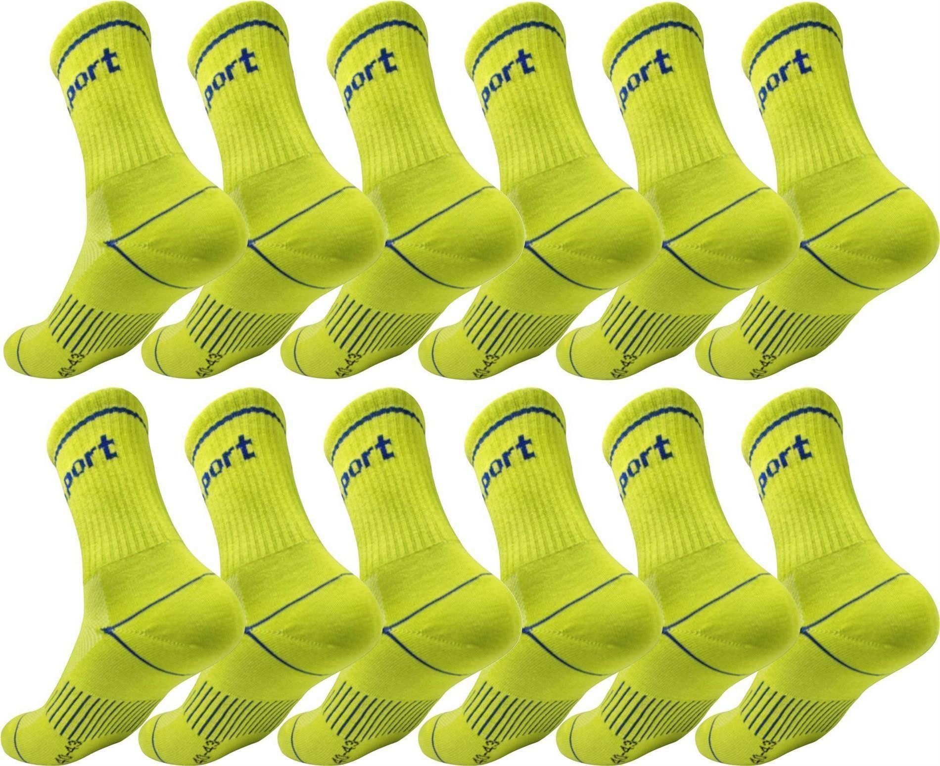 EloModa Sportsocken 12 Paar Sportsocken Herren Damen – mit Streifen, atmungsaktiv & bequem (12-Paar)