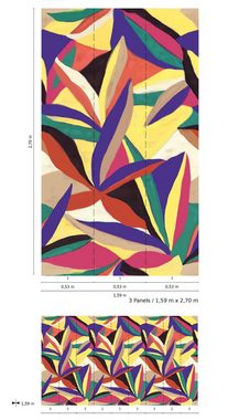 Newroom Vliestapete, [ 2,7 x 1,59m ] großzügiges Motiv - kein wiederkehrendes Muster - nahtlos große Flächen möglich - Fototapete Wandbild Blumen Blätter Made in Germany