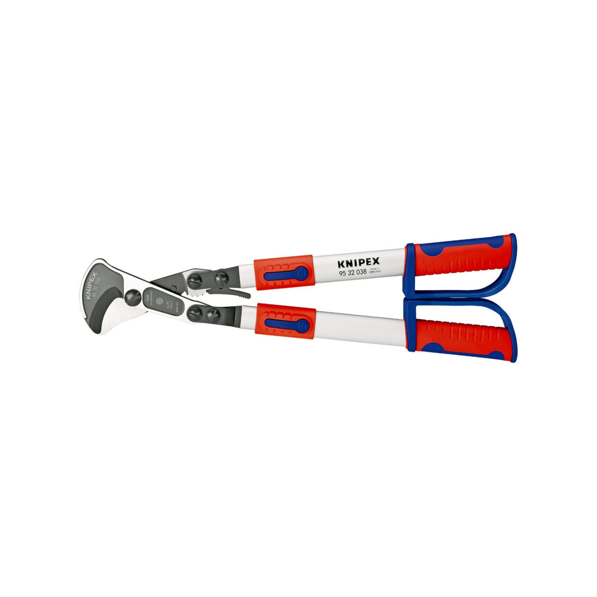 Knipex Kabelschere KNIPEX 95 32 038 Kabelschere (Ratschenprinzip) mit Teleskopschenkeln m