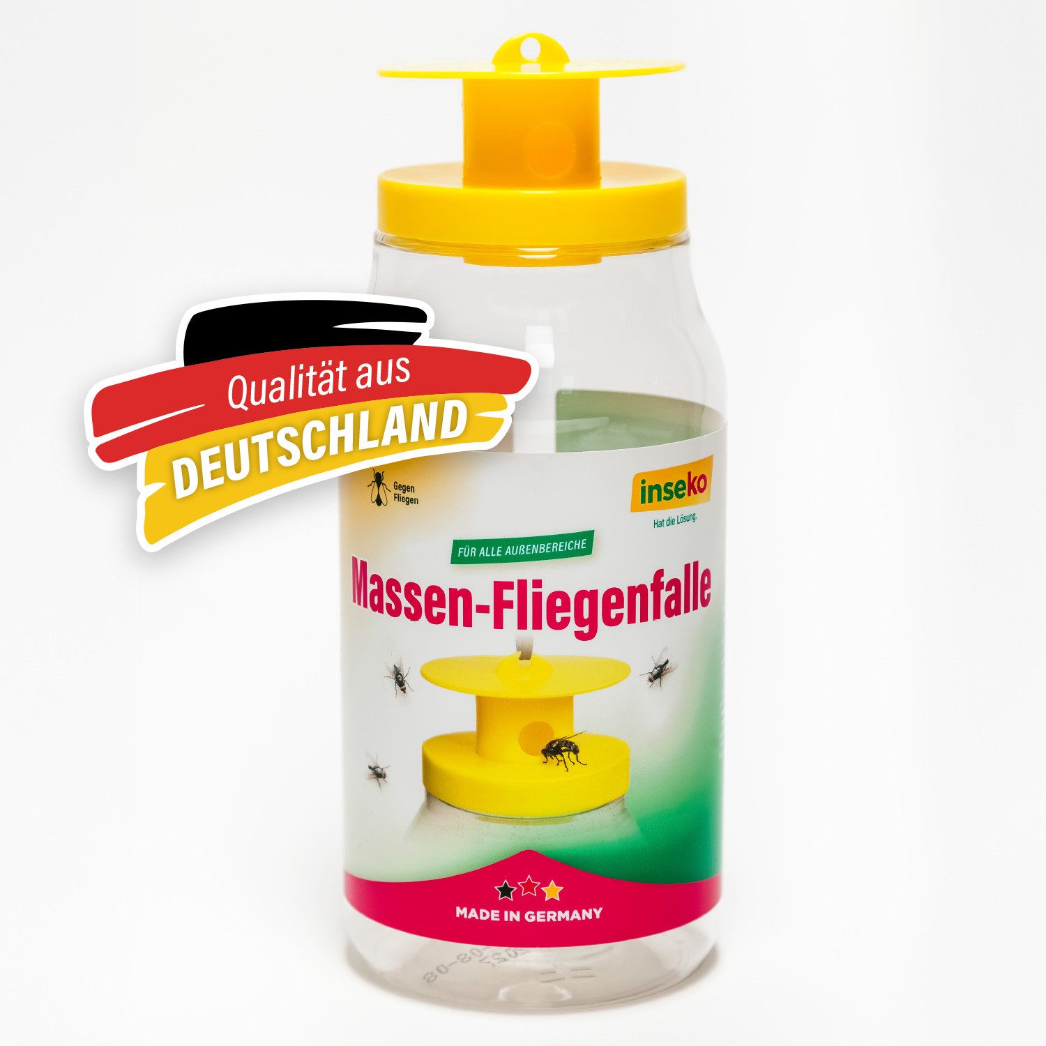 Inseko Insektenfalle 1x inseko Massen-Fliegenfalle I Biologische Fliegenfalle mit Lockstoff, für alle Außenbereiche