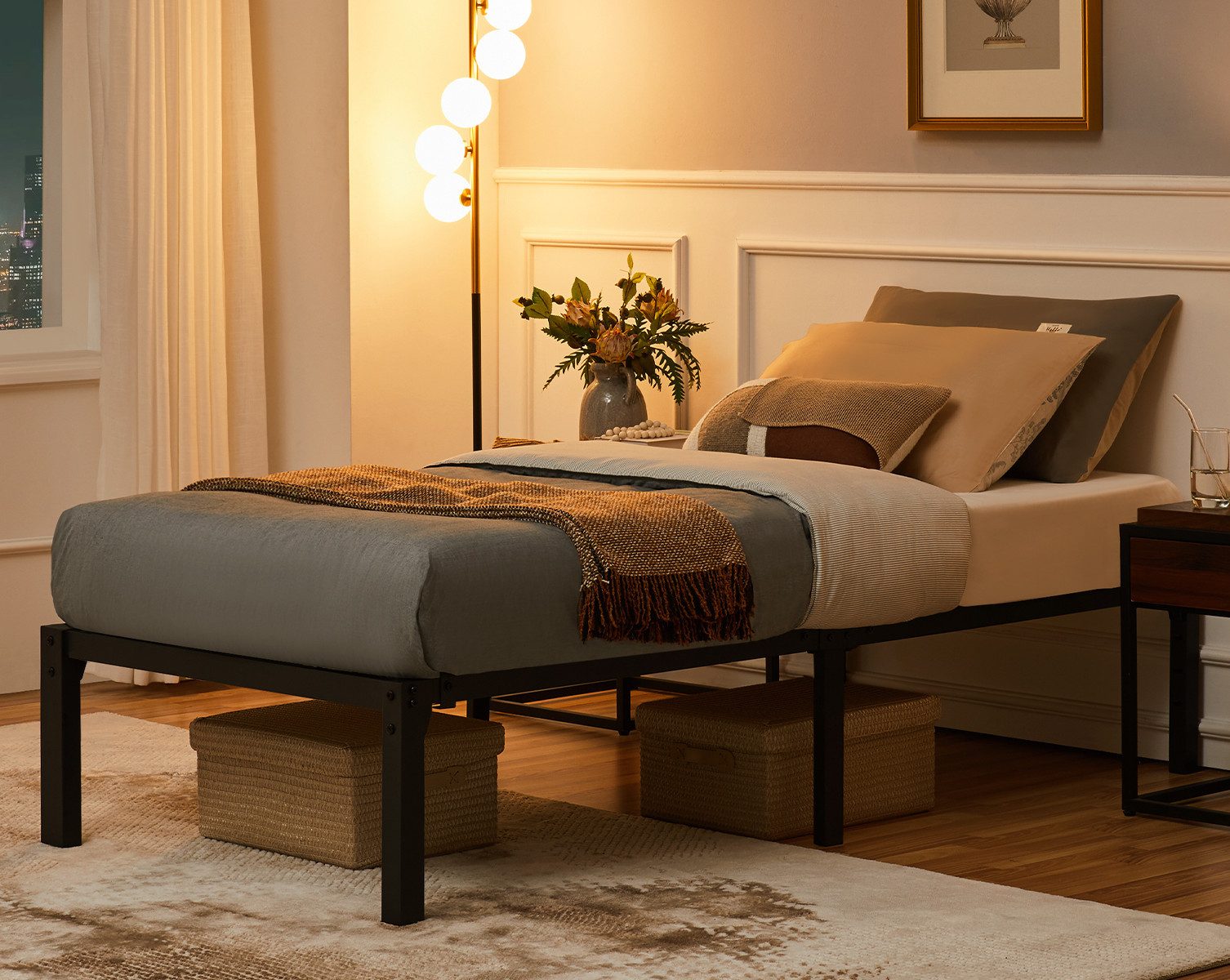 Yaheetech Metallbett 90x190/90x200/140x200/160x200 cm, Bettrahmen 36/41 cm günstig online kaufen