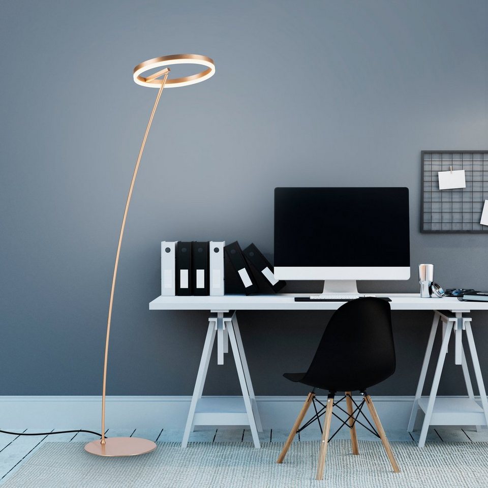 Paul Neuhaus Stehlampe TITUS, LED fest integriert, Warmweiß, LED, dimmbar  über Schnurdimmer, LED Stehlampe im modernen, linearen Design