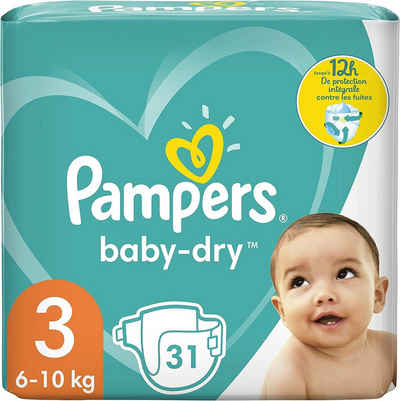 Pampers Windeln Pampers Baby-Dry Größe 3 Windeln 31 bis zu 12 Stunden Schutz 6-10kg
