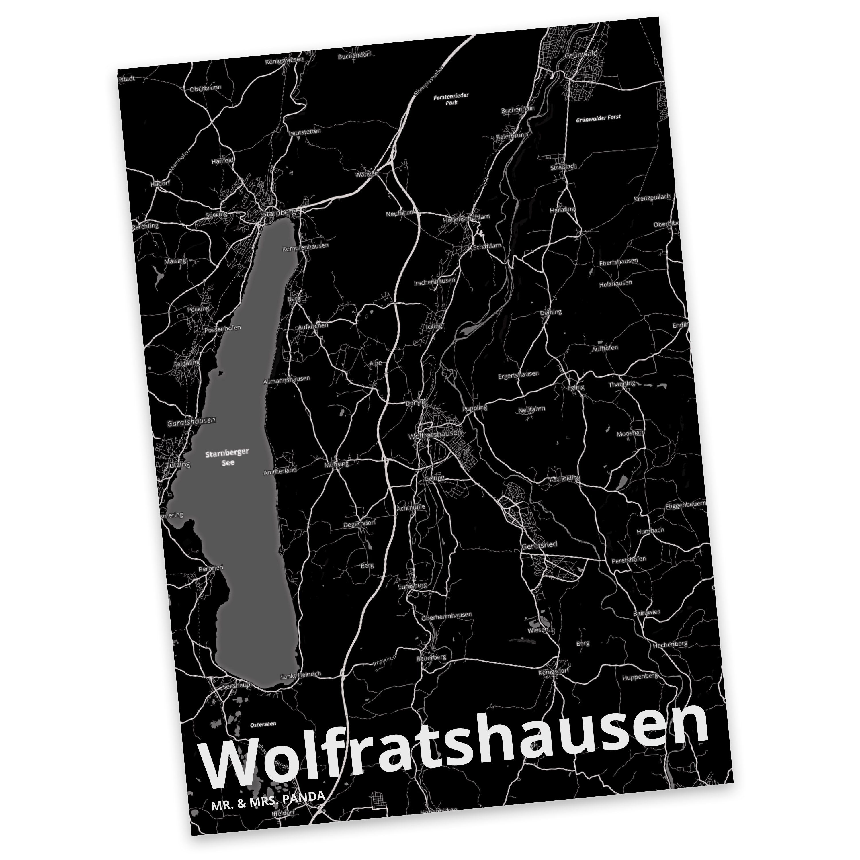 Mrs. Map Postkarte Mr. Panda Stadt Stadtplan & Karte - Geschenk, Landkarte Wolfratshausen Dorf