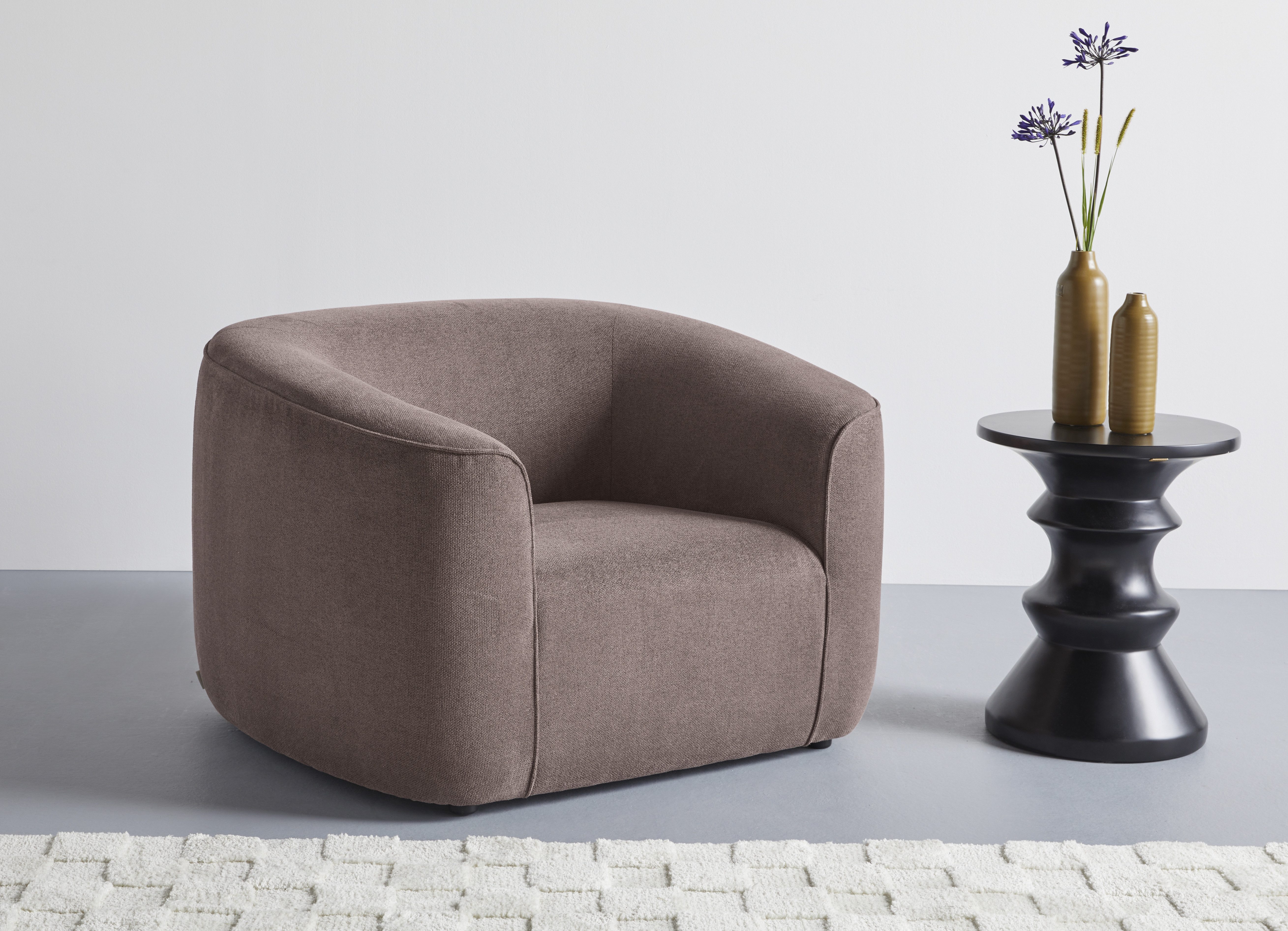 LeGer Home by Lena Gercke Sessel LYZA Relaxsessel, Loungesessel, Maße B/T/H: 113/95/71 cm, organische Form, mit Wellenunterfederung, gemütlich und modern
