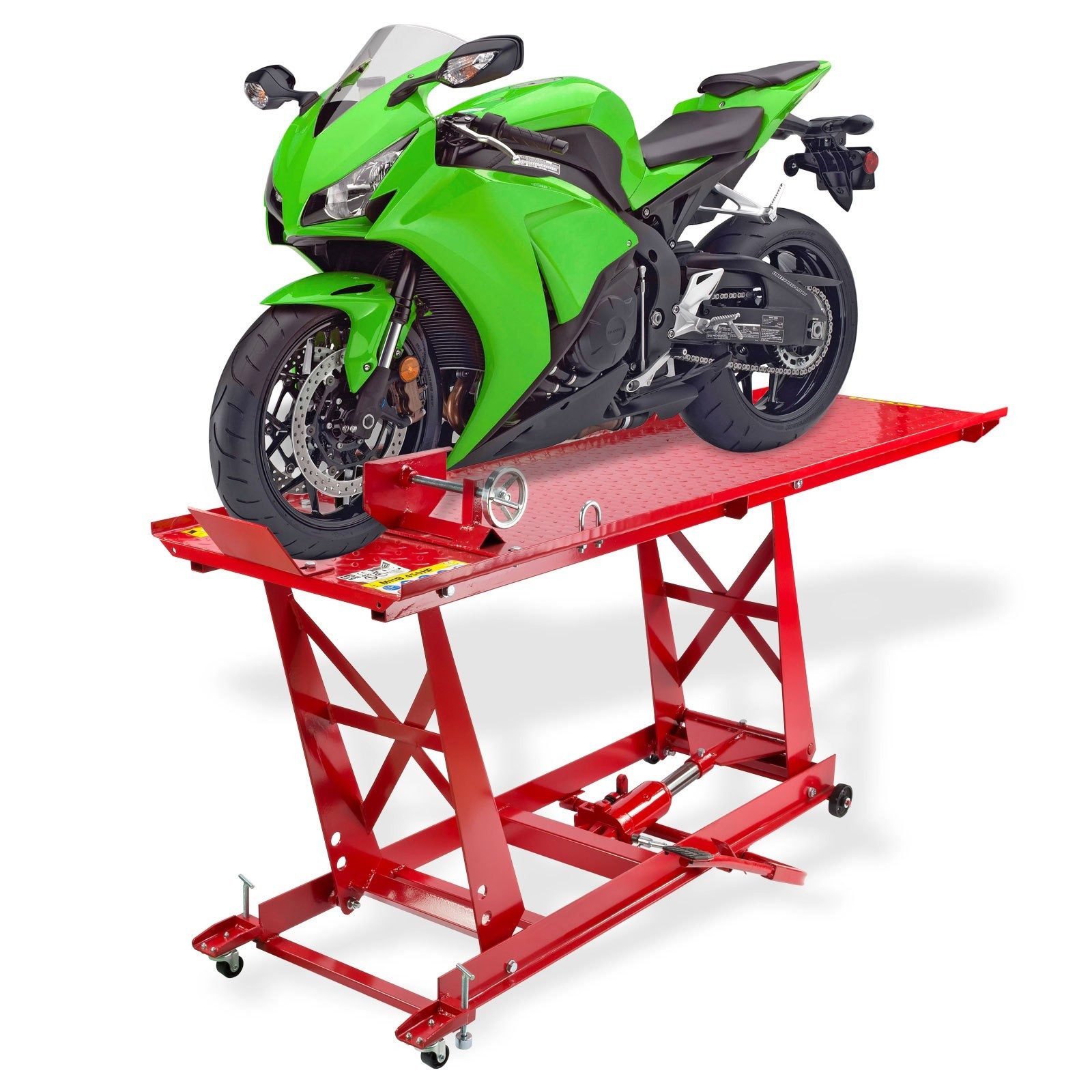 DEMA Motorradheber Hebebühne für Motorräder rot, bis 450kg, hydraulisch