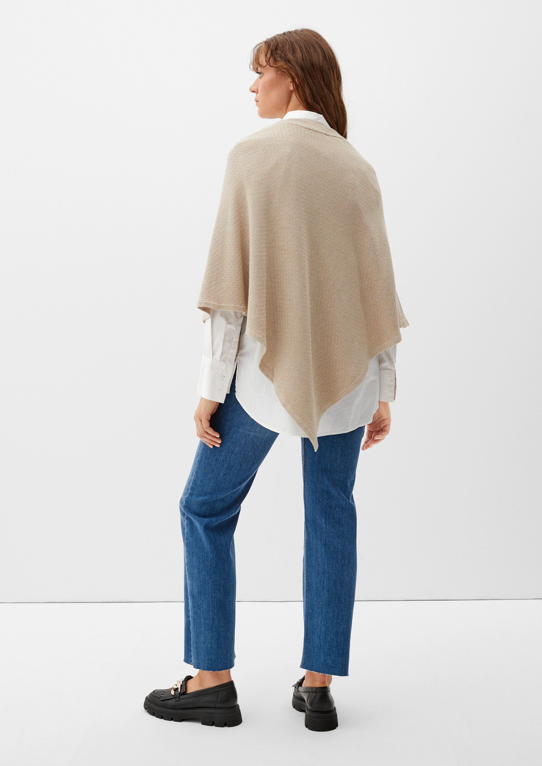 s.Oliver Poncho Indoor-Poncho Poncho aus Baumwollmix