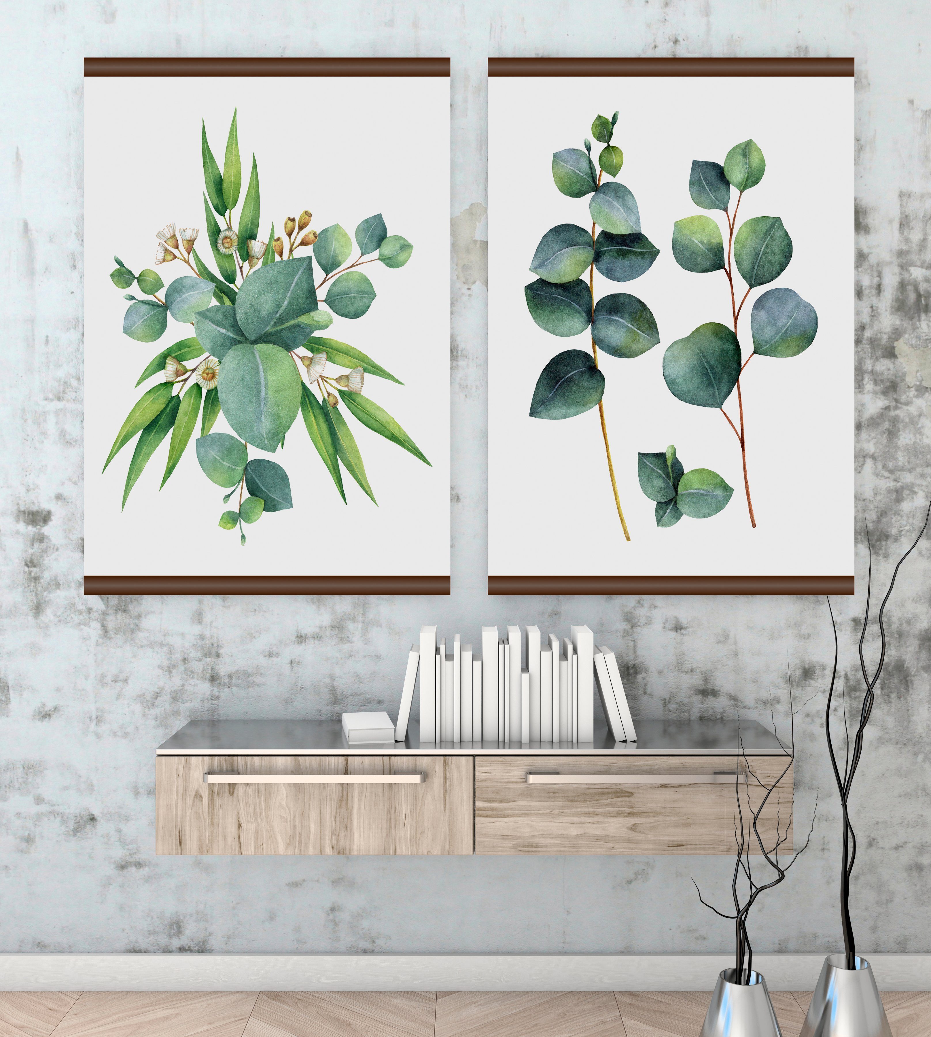 Eukalyptus 50x70 Pflanze, Leinwandbild queence cm