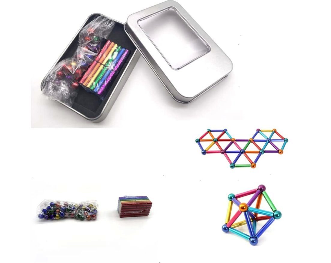 powertechnik-Germany Dekomagnet Magnetstäbe und Kugeln 63 stück Magnetische günstig online kaufen