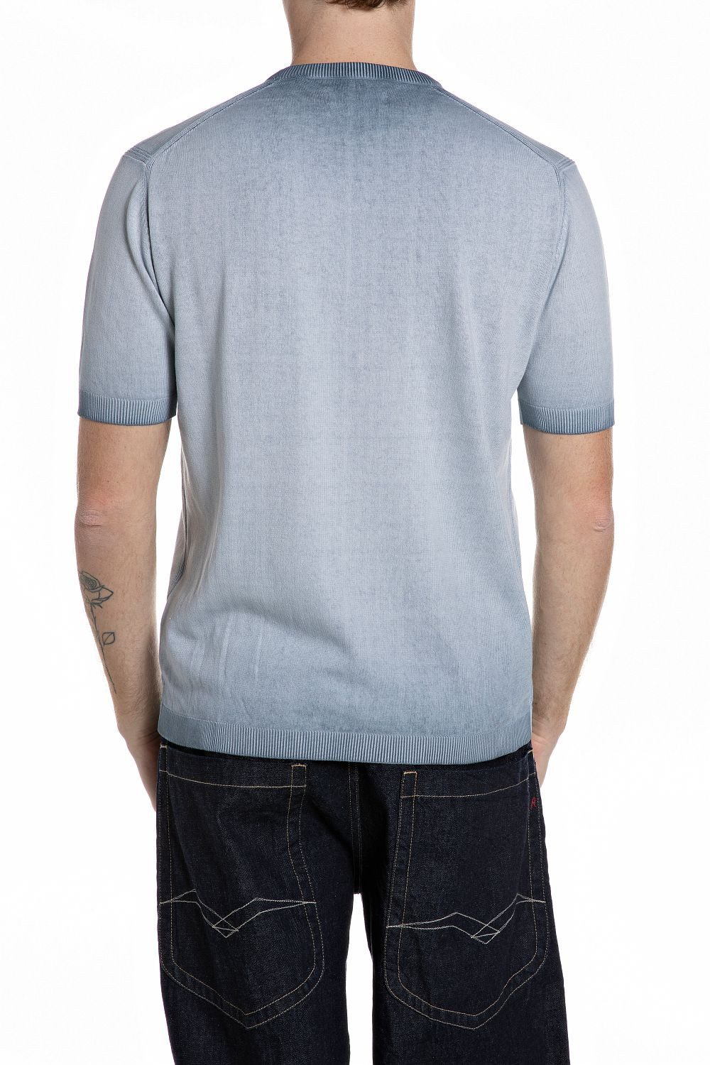 Replay T-Shirt TShirt INSIDE FADE COTTON - 1, PEWTER BLUE