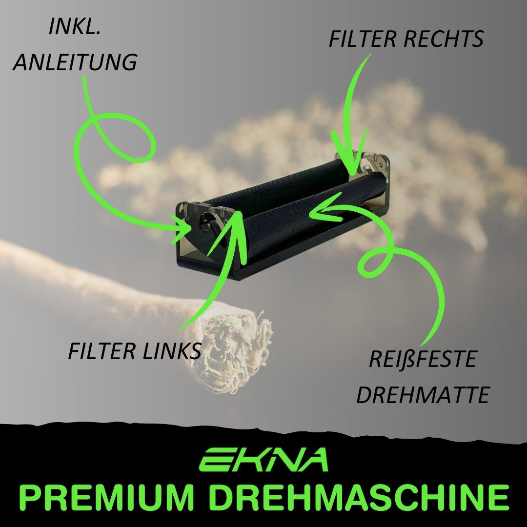 EKNA Drehmaschine 110mm - Rolling Machine - Drehhilfe, (1-tlg), Für long- & shortpapers mit Filter!