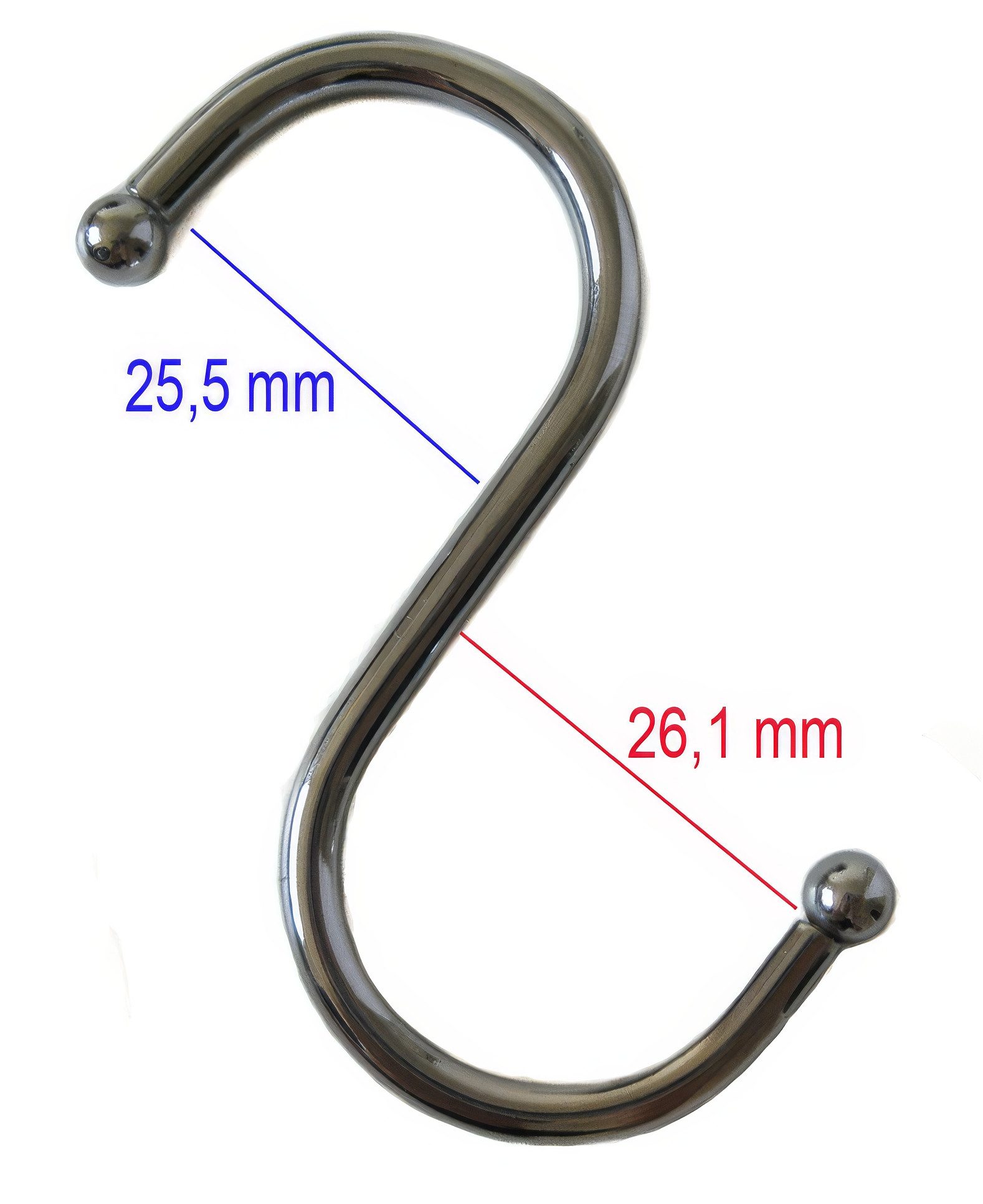 Yudu S-Haken 10 x S-Chrom Haken mit Kugelkopf – Bild 2 von 2