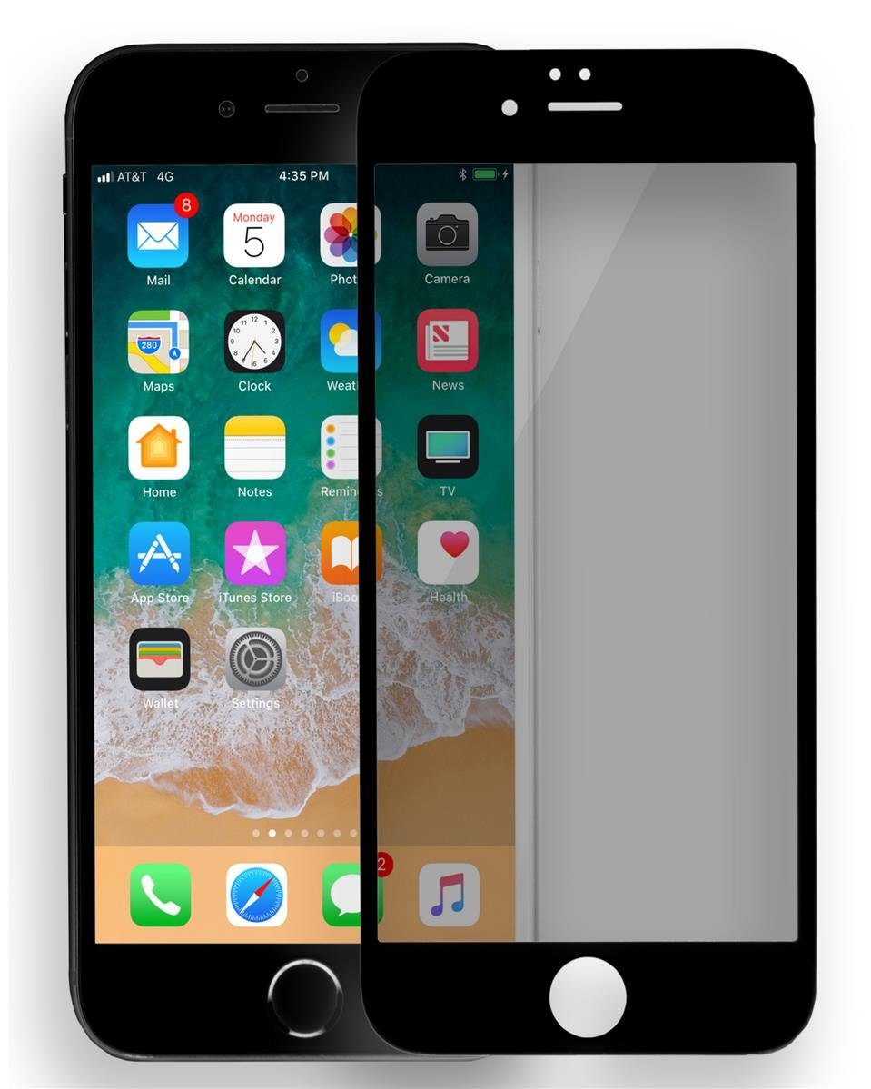 Display Sichtschutzfolie Full Screen Protector Folie Displayfolie 9H Anti Spy MyGadget Sichtschutz für Apple iPhone 7 Plus / 8 Plus Privacy Schutzfolie 