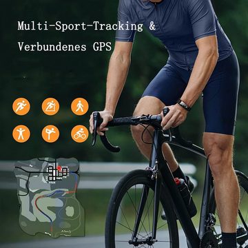 GelldG Fitness Armband Tracker mit Pulsmesser Blutdruck Wasserdicht IP68 Smartwatch