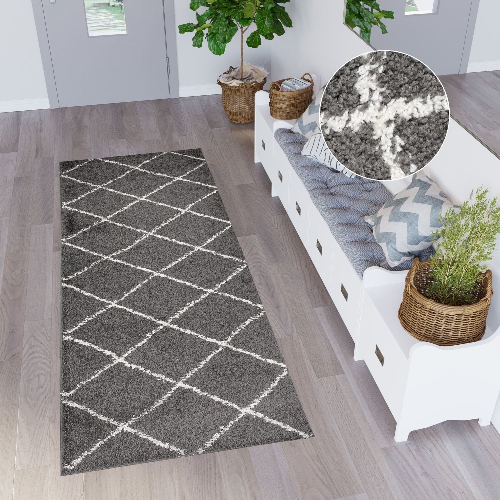 Tapiso Hochflor-Läufer DELHI, rechteckig, Höhe: 30 günstig online kaufen