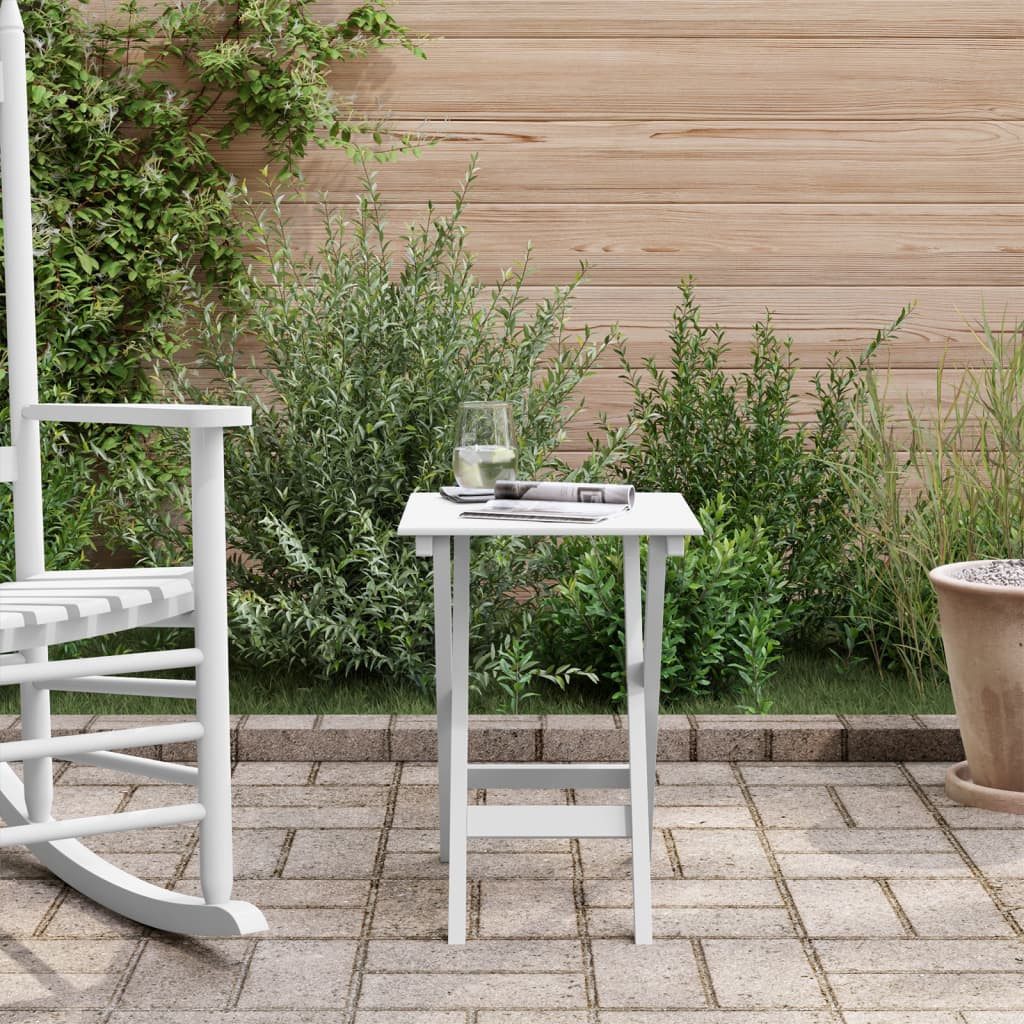 vidaXL Gartentisch Beistelltisch Klappbar Weiß Massivholz günstig online kaufen