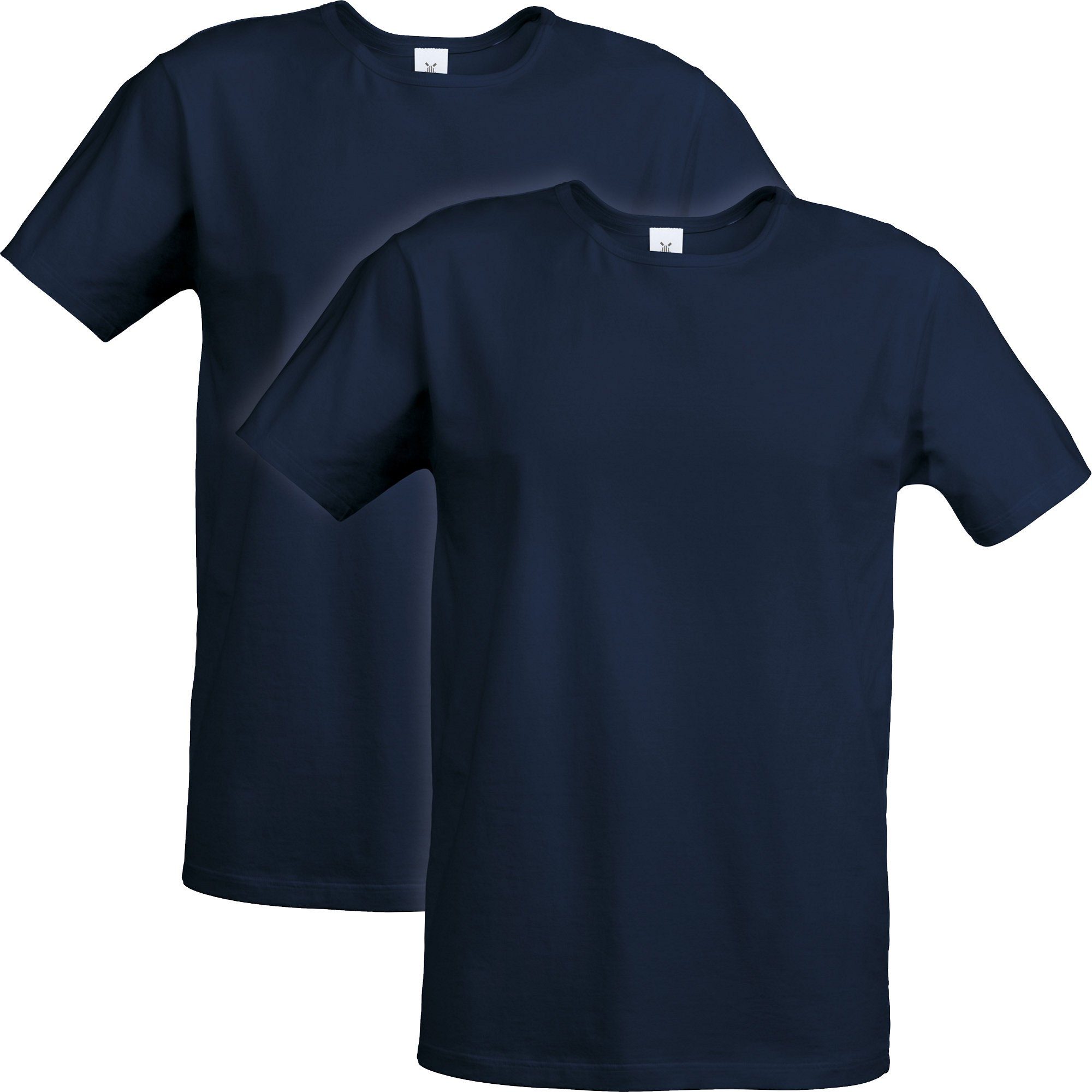 Erwin Müller T-Shirt Herren-Unterhemd, 1/2-Arm 2er-Pack (2-tlg) Single-Jersey Uni dunkelblau