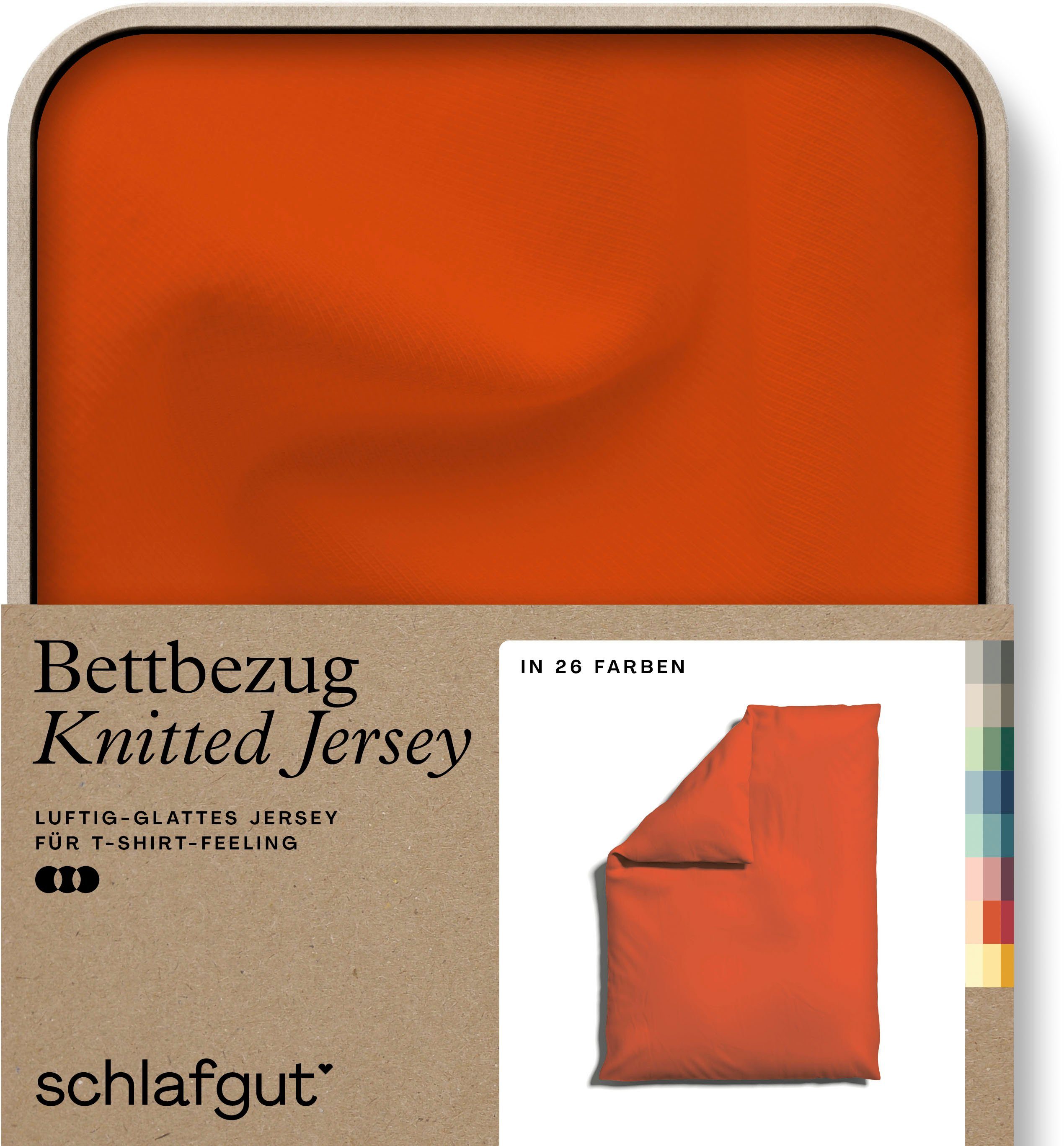 Schlafgut Bettbezug Premium Bettbezug Knitted Jersey (1 St), (1 St), Ton-in-Ton Reißverschluss, Bio-Baumwolle mit Elasthan, Uni, OEKO Tex