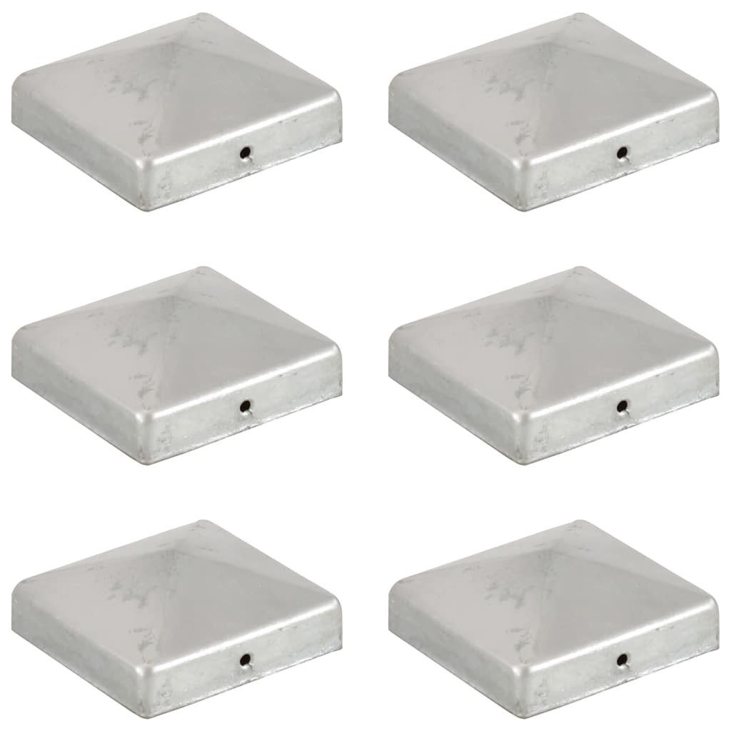 vidaXL Draht Pfostenkappen 6 Stk. Pyramide Verzinktes Metall 81 x 81 mm, (6St)