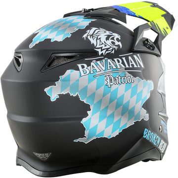 Broken Head Motorradhelm Bavarian Patriot Crosshelm, bayrisches Design