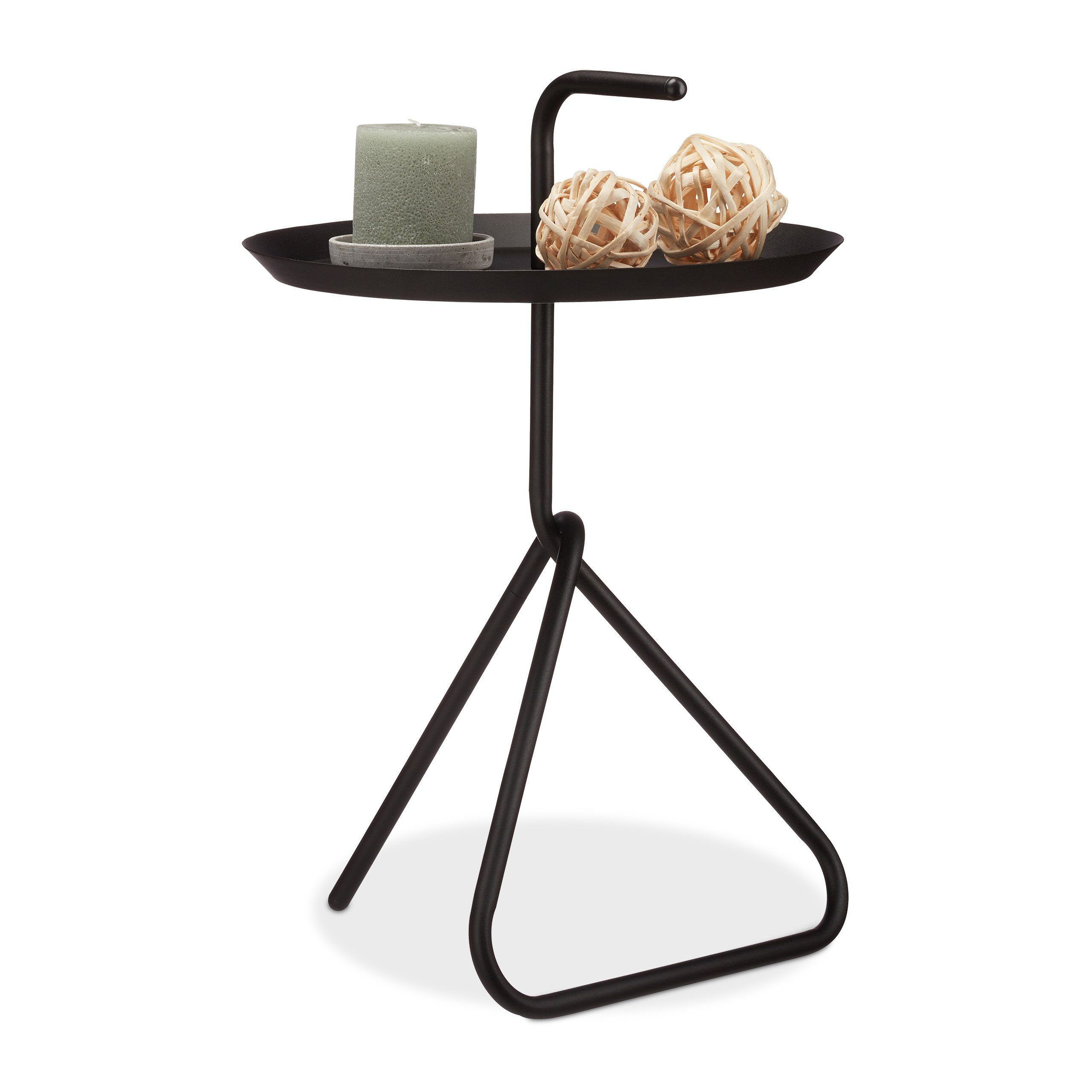 relaxdays Beistelltisch Metall mit Griff (1-St)