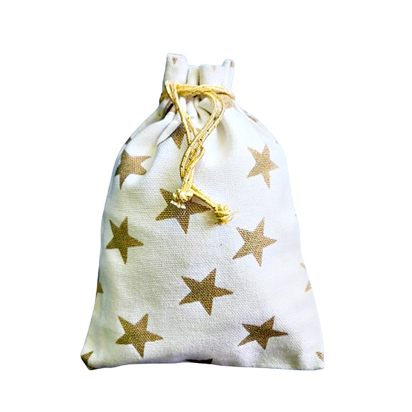 Alltagszauber befüllbarer Adventskalender 6 Baumwoll-Säckchen - Baumwoll-Beutel - mit Sternen - Geschenksäckchen (6-tlg)