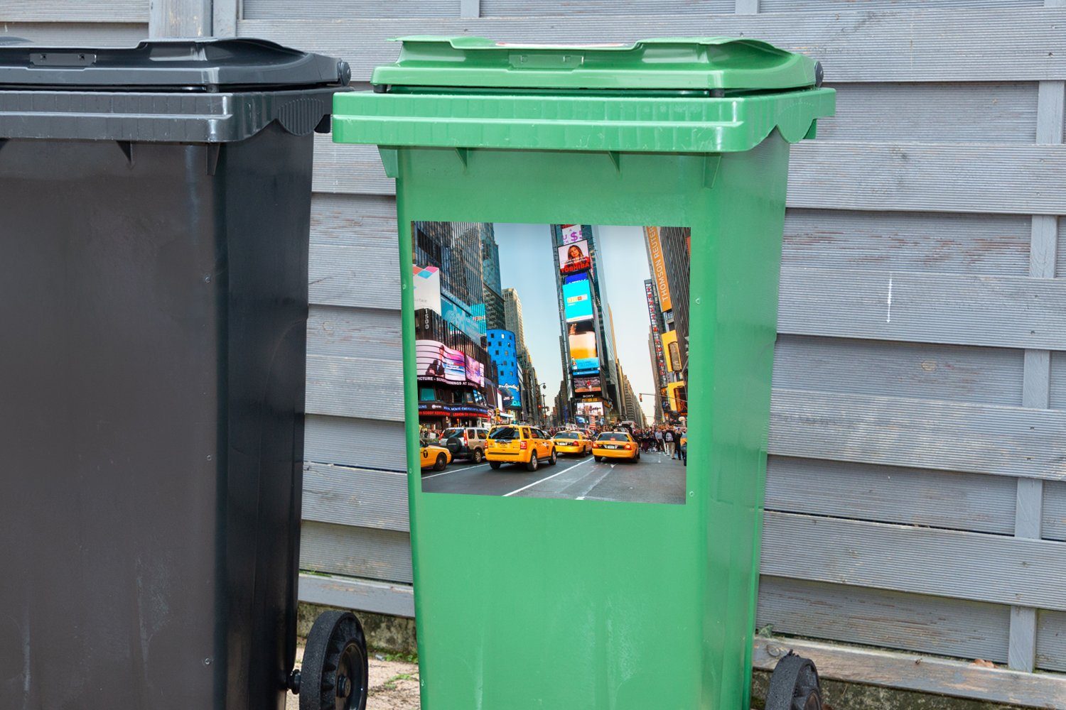 Gelb York Sticker, (1 MuchoWow Mülltonne, Taxi Container, St), Mülleimer-aufkleber, New - Abfalbehälter Wandsticker -