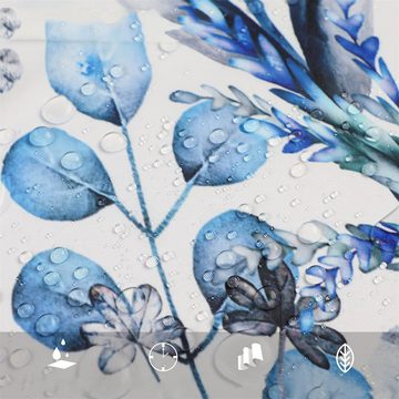 RefinedFlare Duschvorhang Blauer, schlichter, wasserfester Duschvorhang mit Blumenmuster (1-tlg)