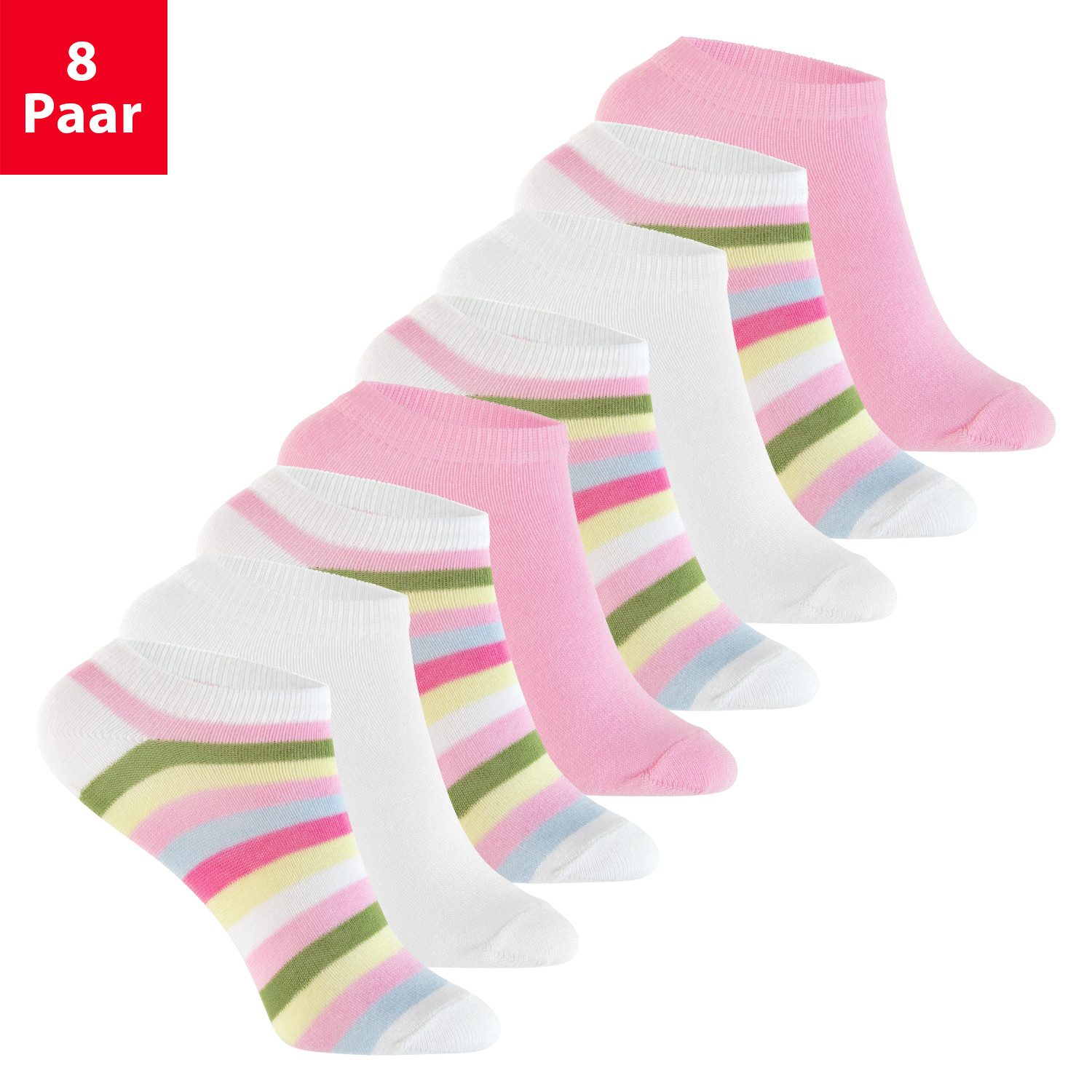 Footstar Kurzsocken Kinder Socken (8 Paar) für Mädchen & Jungen bunt