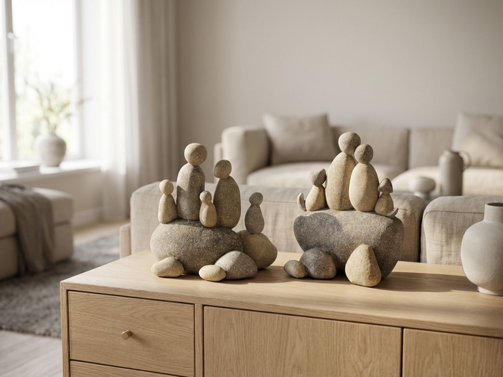formano Dekofigur 2er Set Steinmännchen Deko Figuren moderne Polyresin Skulpturen