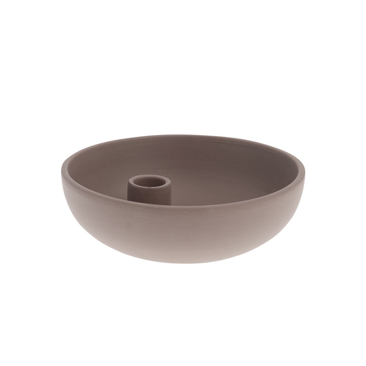 Storefactory Scandinavia Kerzenständer Kerzenhalter LIDATORP S Keramik braun, Ø 16x5 cm