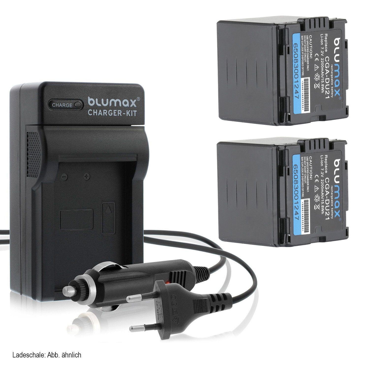 Blumax 2200 mAh Lader Panasonic mit für Kamera-Akku Set CGA-DU21