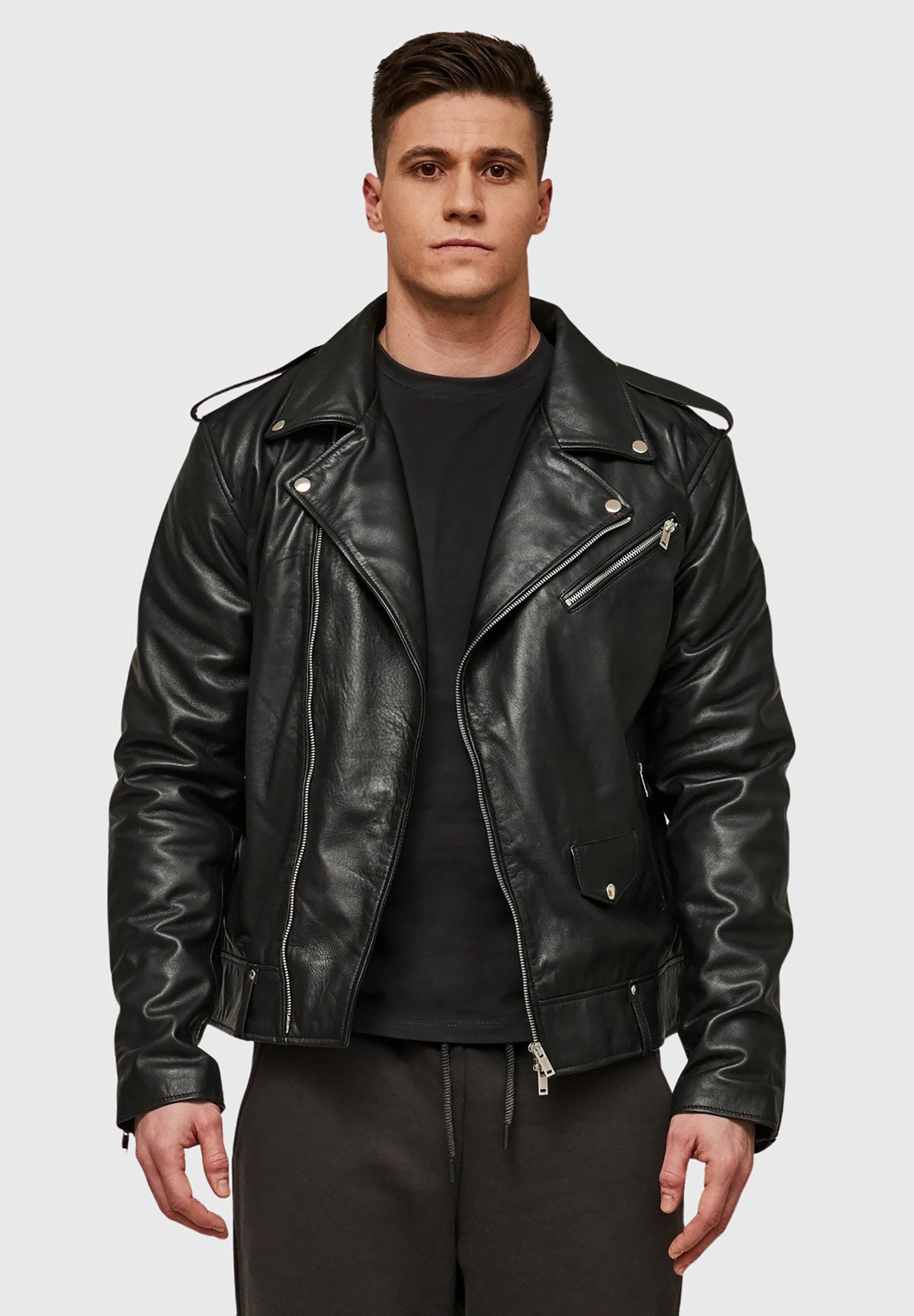 THE ODDS Lederjacke Carbon Matte Leather Jacket Men/ LMTD Edition