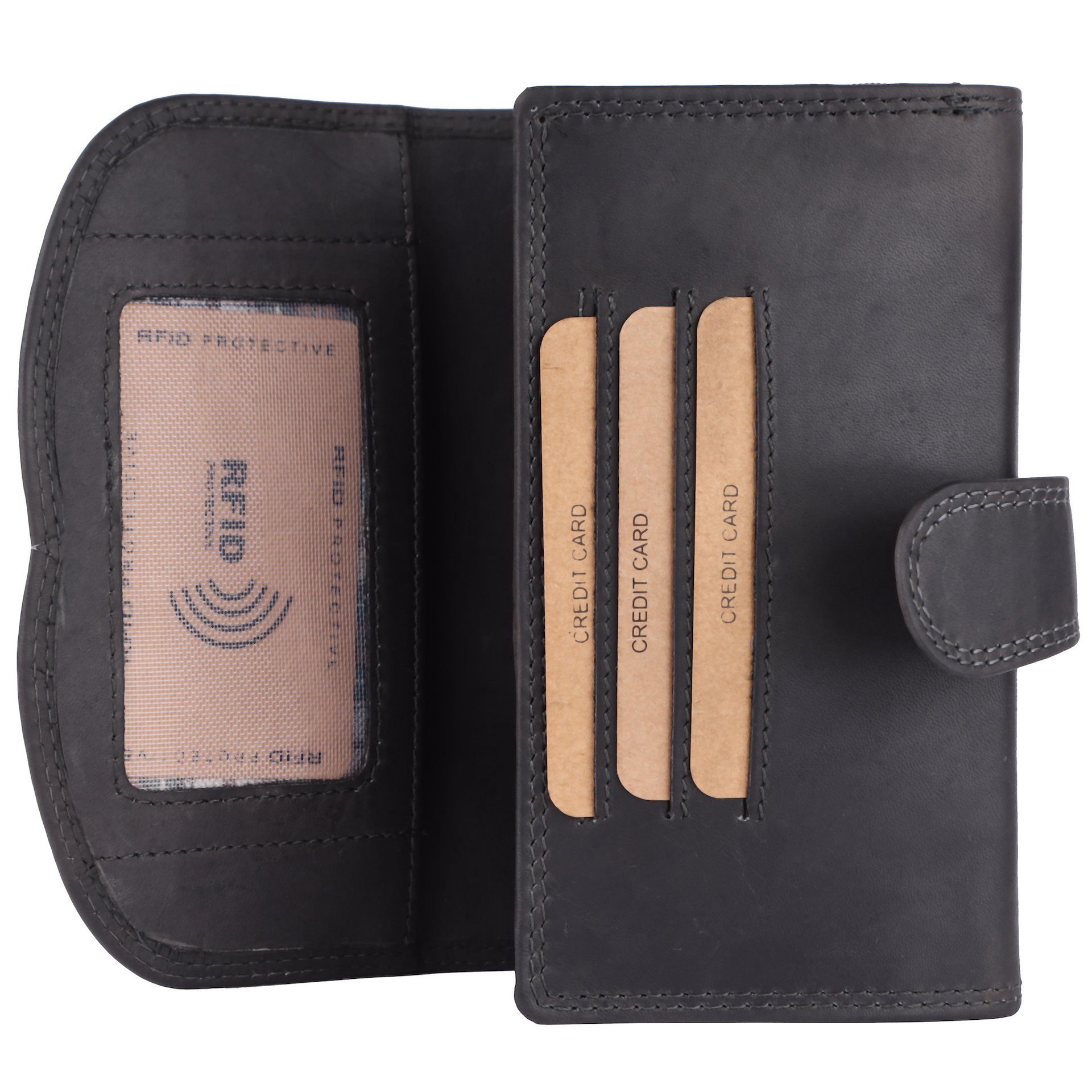 Benthill Geldbörse Damen Echt Leder Portemonnaie RFID Portmonee viel Kartenfächer Vintage, RFID-Schutz Kartenfächer Münzfach Reißverschlussfach