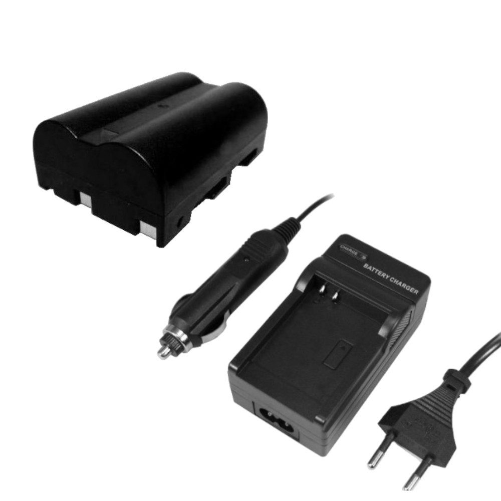 Trade-Shop 2in1 Set passend für Sigma SD14 SD1 SD15 BP21 Ladegerät + Kamera-Akku Li-Ion 2000 mAh (3,7 V), Für 220V Steckdose und 12V/24V Kfz Zigarettenanzünder