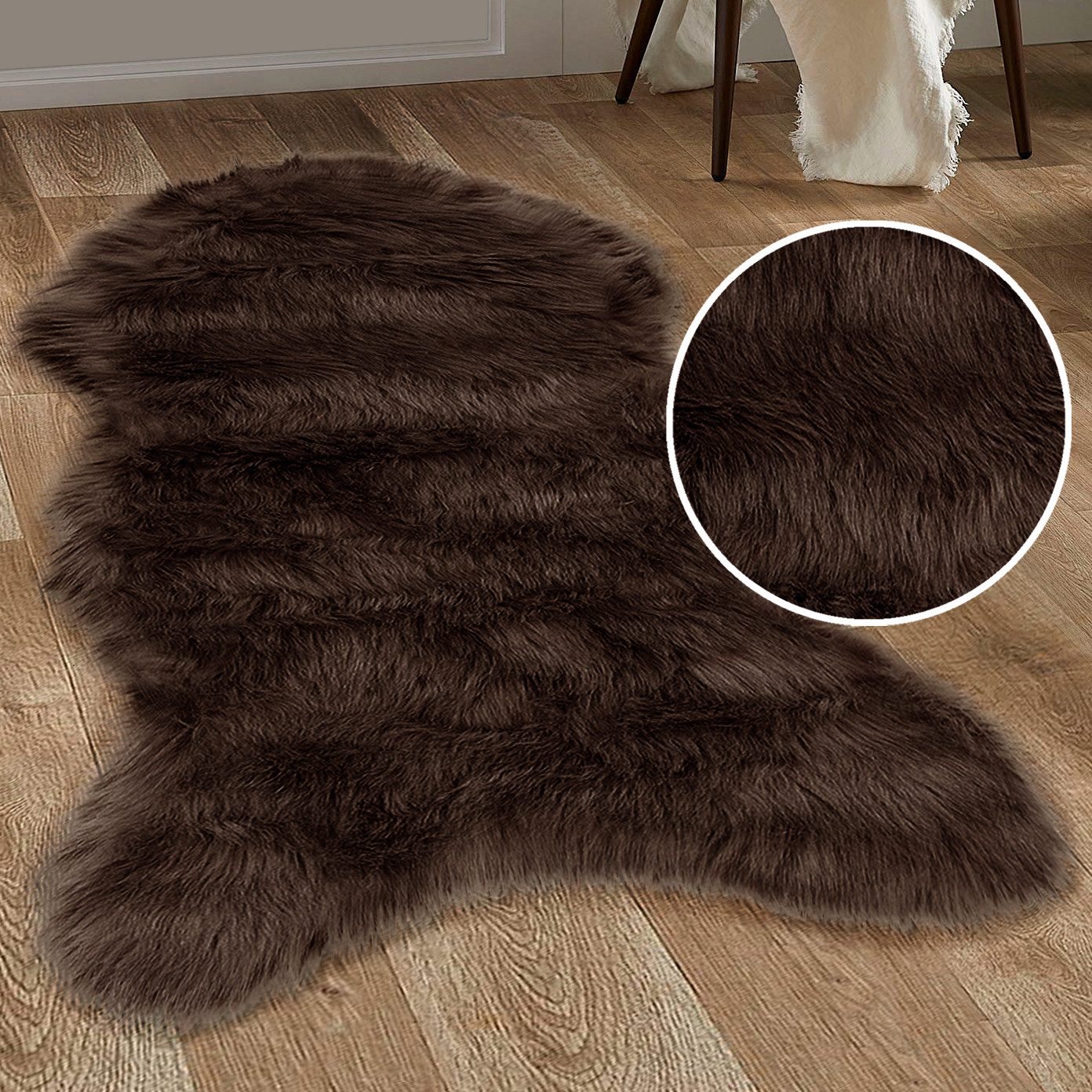 OTTO home Hochflor-Teppich Valeria, Fellteppich, kuschelig, flauschig, fellförmig, Höhe: 60 mm, Kunstfell, weiche Teppiche, Wohnzimmer, Schlafzimmer, Esszimmer