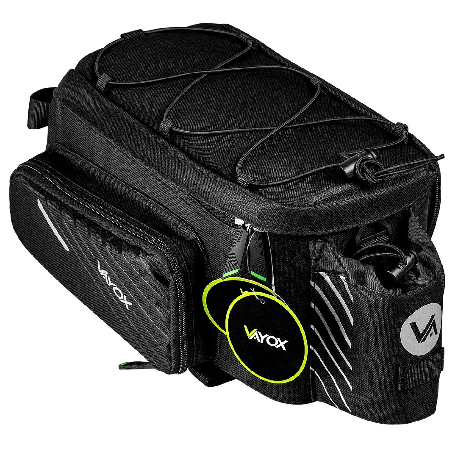 Vayox Fahrradtasche 12-Liter für den Gepäckträger wasserdicht, Reflektierende Elemente