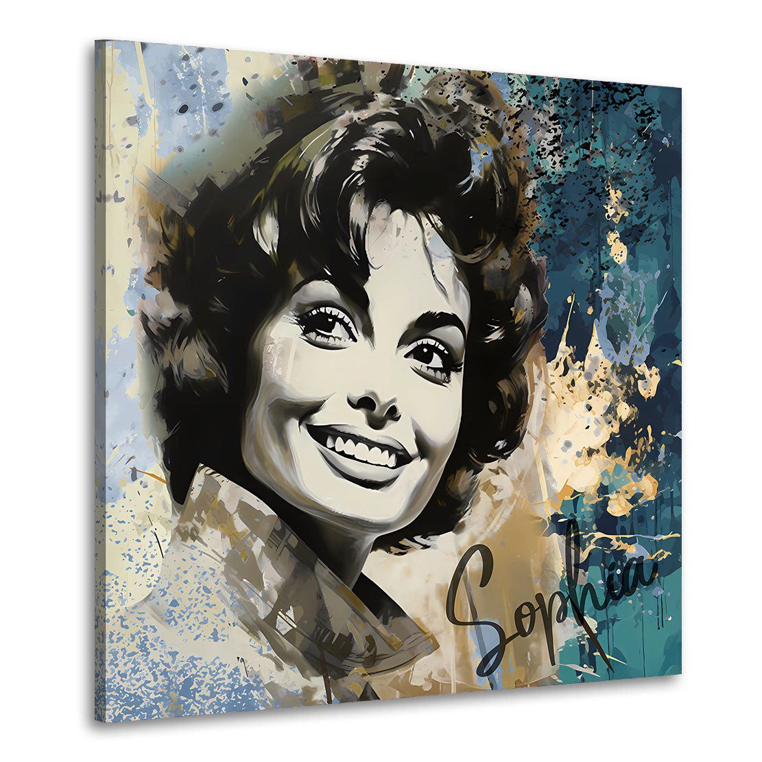 Artedinoi Leinwandbild Vintage Portrait Sophia abstrakt Leinwandbild Wandbild Kunstdruck XL W, Sophia Loren, Vintage-Porträt