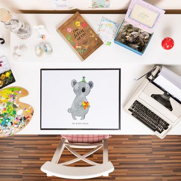 Mr. & Mrs. Panda Schreibtischunterlage Koala Geschenk - Weiß - Schreibunterlage, Büroartikel, Schreibwaren, (1 tlg)