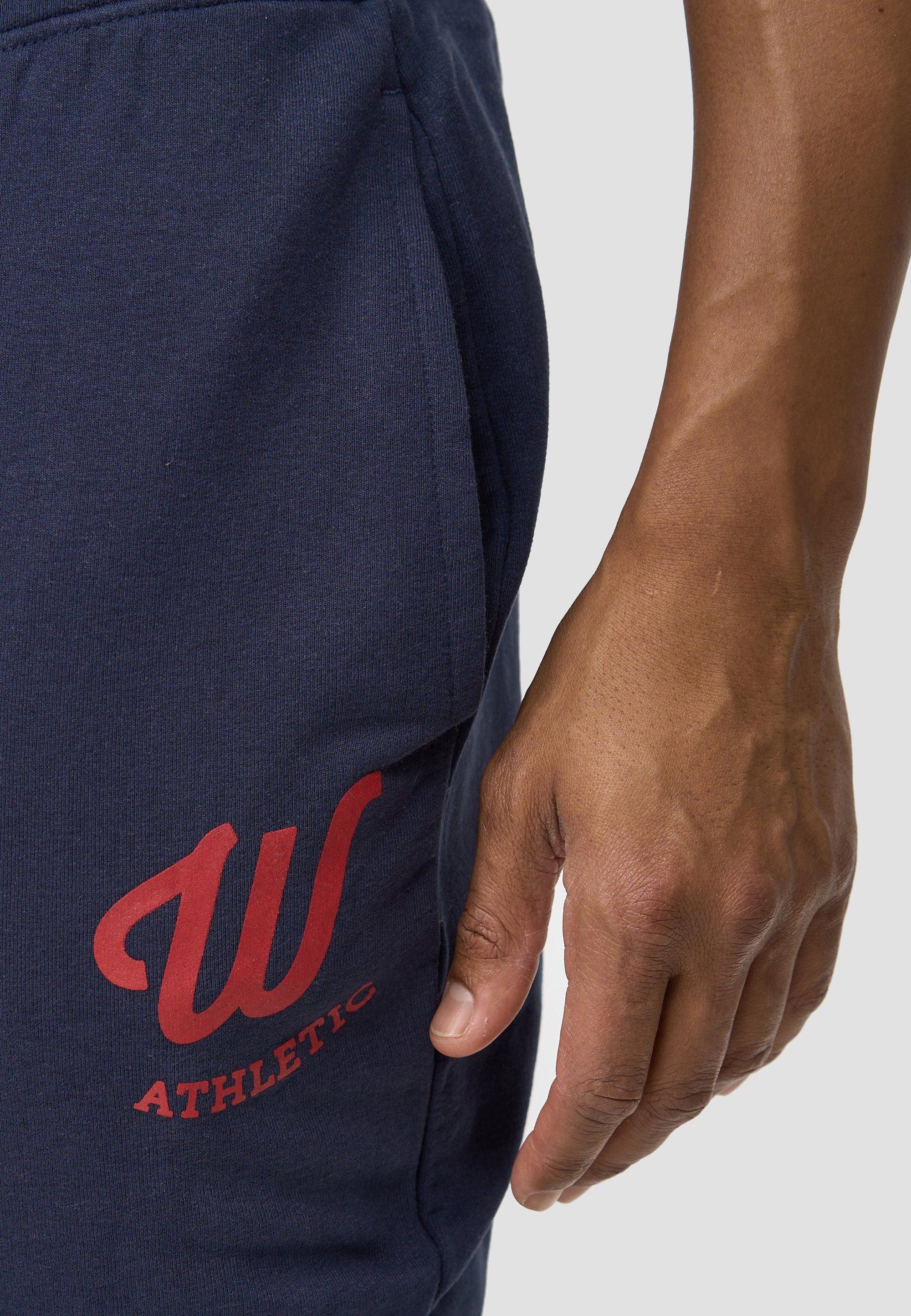 Woldo blau W Logo Sweathose Athletic Jogginghose rot