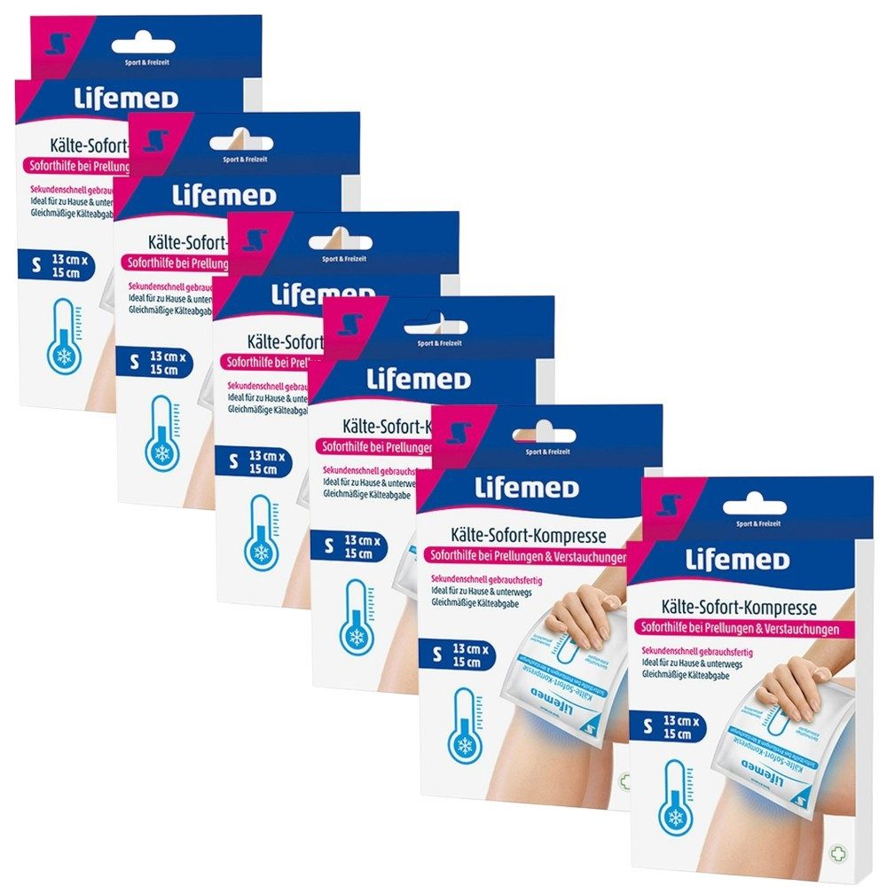 LifeMed Kühlpflaster 6x Lifemed Kältekompresse zum sofort aktivieren 15 cm x 13 xm 6 Stück