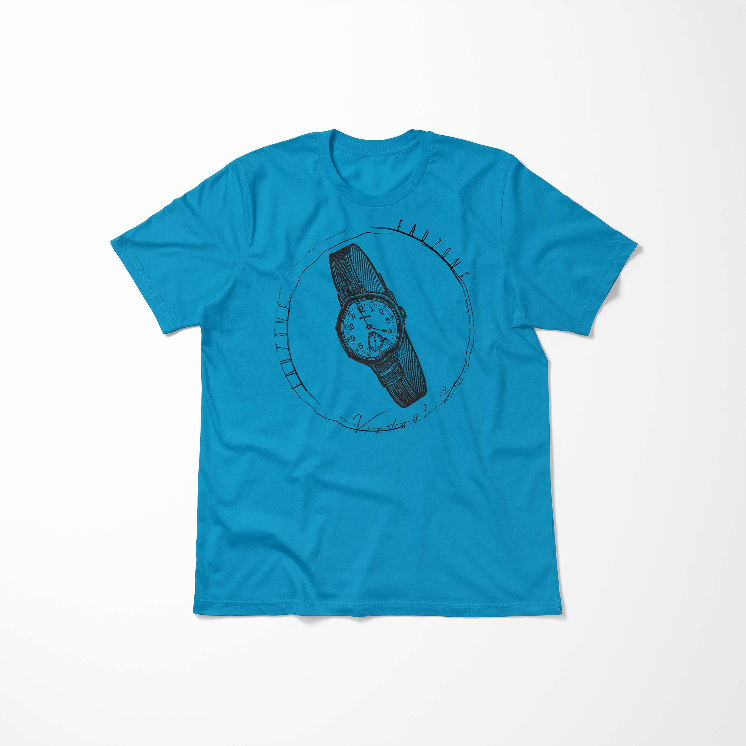Sinus Art Armbanduhr T-Shirt Herren T-Shirt Atoll Vintage